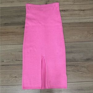 Free People Pink Bodycon Midi Skirt